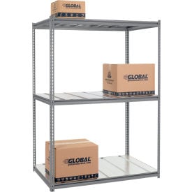 GoVets 3 Shelf Extra Heavy Duty Boltless Shelving Z Beam Starter 60Wx24Dx84H Steel Deck 905GY580