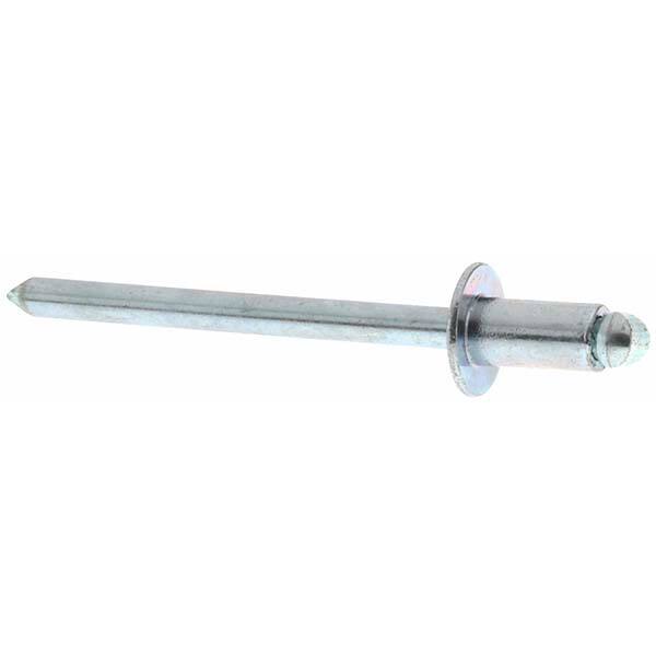 Open End Blind Rivet: Size 52, Dome Head, Steel Body, Steel Mandrel MPN:34145