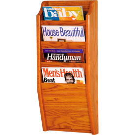 4 Pocket Oak Wall Rack Medium Oak MR24-4MO