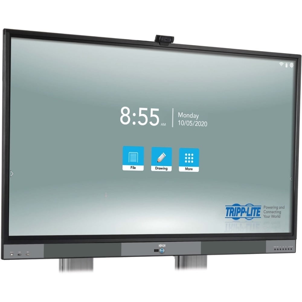 Tripp Lite Interactive Flat-Panel Touchscreen Display 4K 60Hz UHD 55in Display - 55in Class - Infrared - Multi-touch Screen - 3840 x 2160 - 4K UHD - 1.07 Billion Colors - 350 Nit - Speakers - HDMI - USB - VGA - 5 x HDMI In - Black, Silver MPN:DMTP55NO