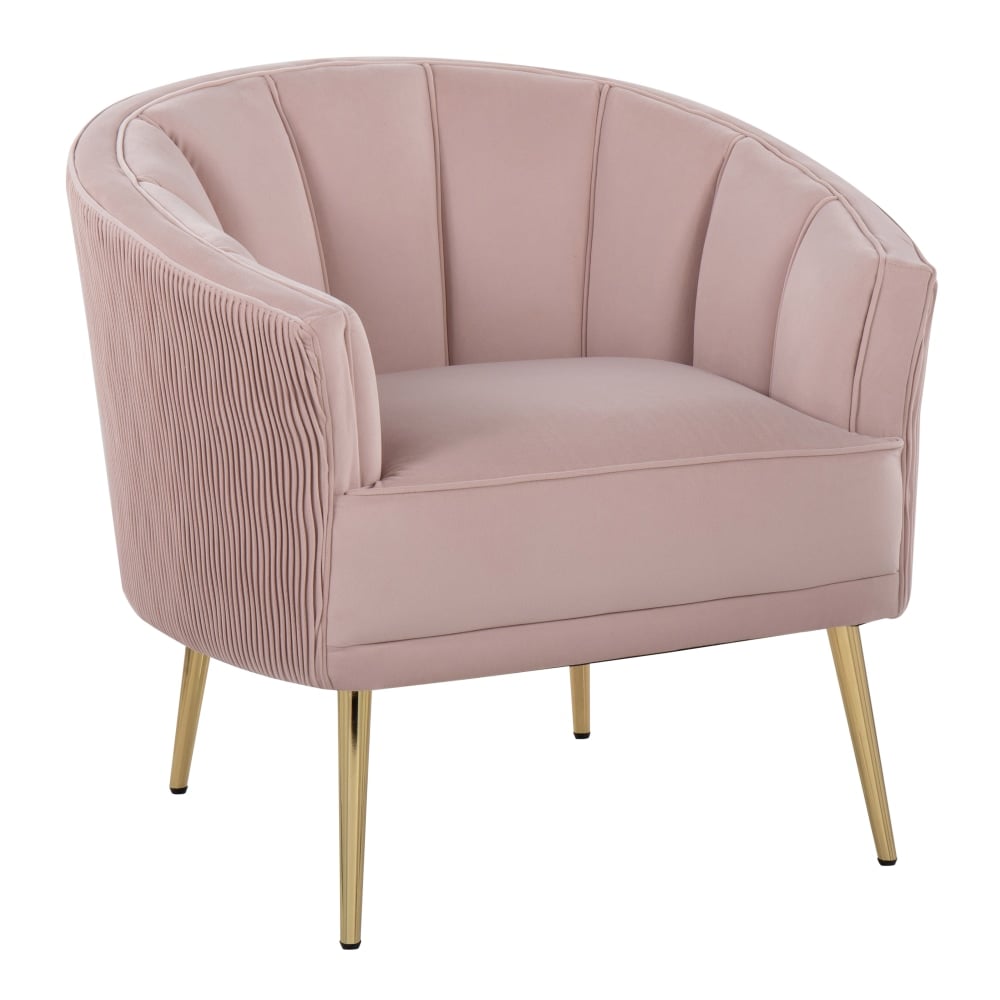 LumiSource Tania Accent Chair, Pleated Waves, Blush Pink/Gold MPN:CHR-TANIAPLTWV AUVPK