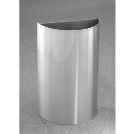 Glaro Steel Half Round Open Top Trash Can 16 Gallon Satin Aluminum 1896-SA