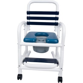 Mor Medical International™ Deluxe Shower Commode Chair Slideout Footrest 310 lb. Capacity DNE-310-3TWL-SF