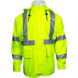 Arc H2O™ Flame Resistant Hi-Vis Rain Jacket ANSI Class 3 Type R Yellow XL R30RL06XL