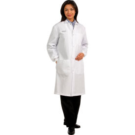 Unisex Snap Front Lab Coat White M 439M