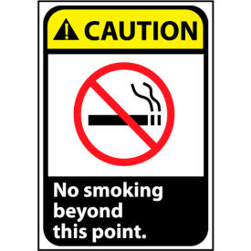 Caution Sign 10x7 Vinyl - No Smoking Beyond This Point CGA2P