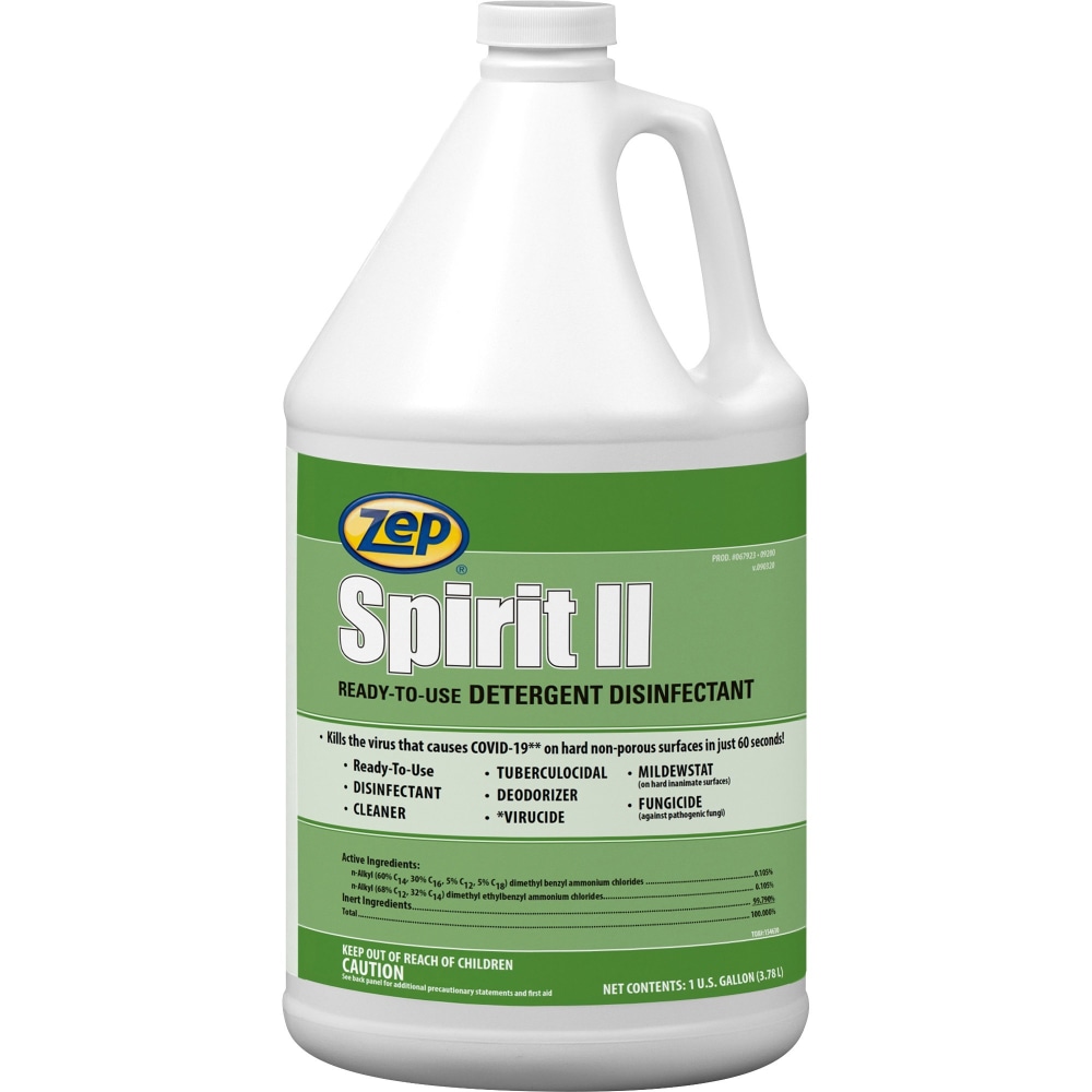 Zep Spirit II Detergent Disinfectant - Ready-To-Use Liquid - 128 fl oz (4 quart) - Bottle - 1 Each - Multi (Min Order Qty 3) MPN:67923-EA