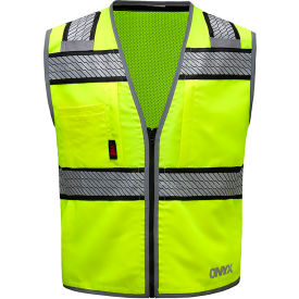 GSS Onyx Standard Safety Vest w/ Black Contrasting Trim Class 2 3XL Lime 1515-3XL