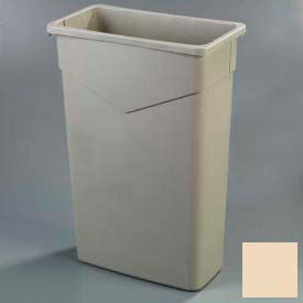 Carlisle TrimLine Rectangle Waste Container 23 Gallon Beige - 34202306 - Pkg Qty 4 34202306