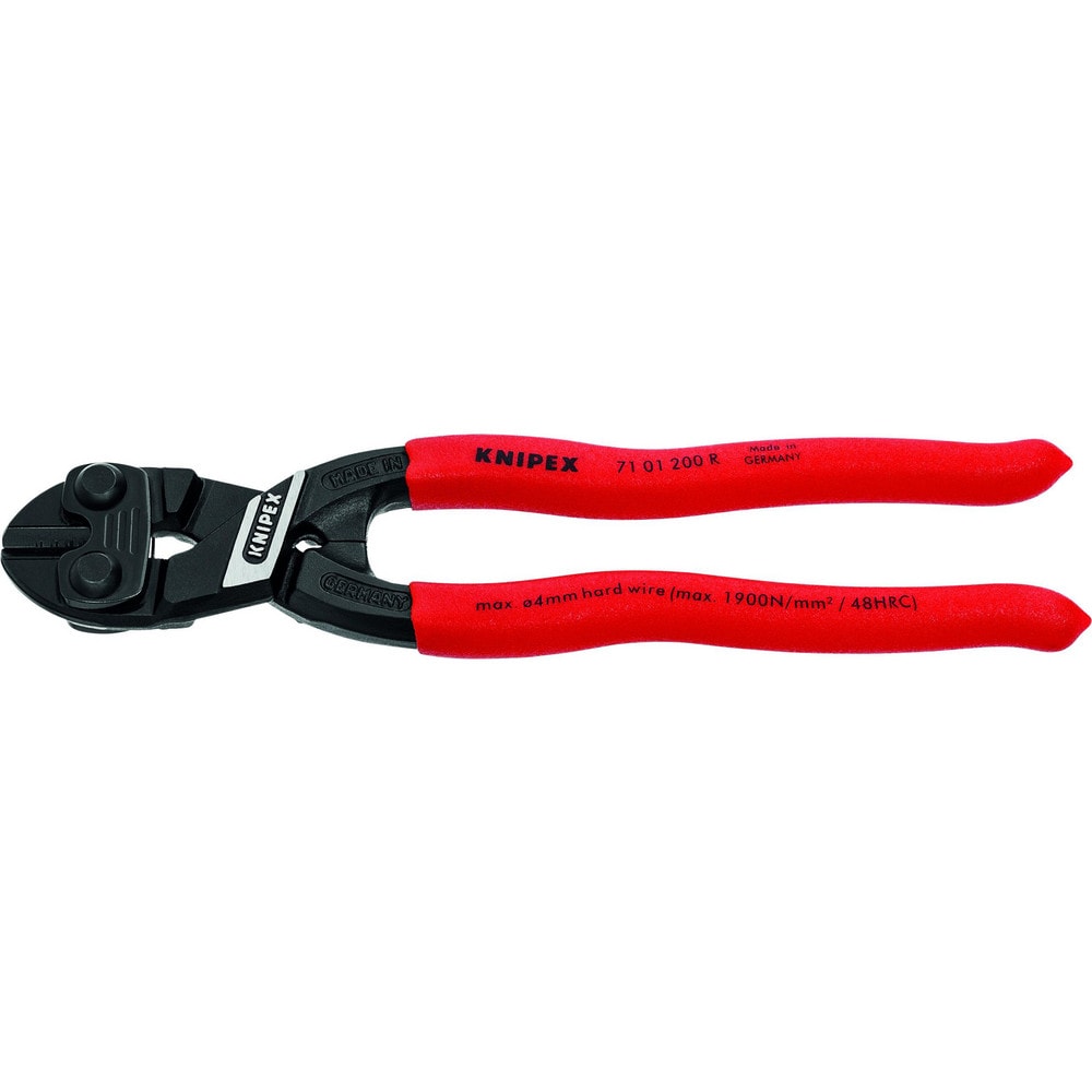 Cutting Pliers, Insulated: No , Type: Compact Bolt Cutters , Overall Length (Inch): 8in , Jaw Material: Chrome Vanadium Steel , Handle Material: Plastic  MPN:71 01 200 R