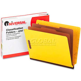 Universal® Pressboard End Tab Classification Folders Letter Six-Section Yellow 10/Box 10319