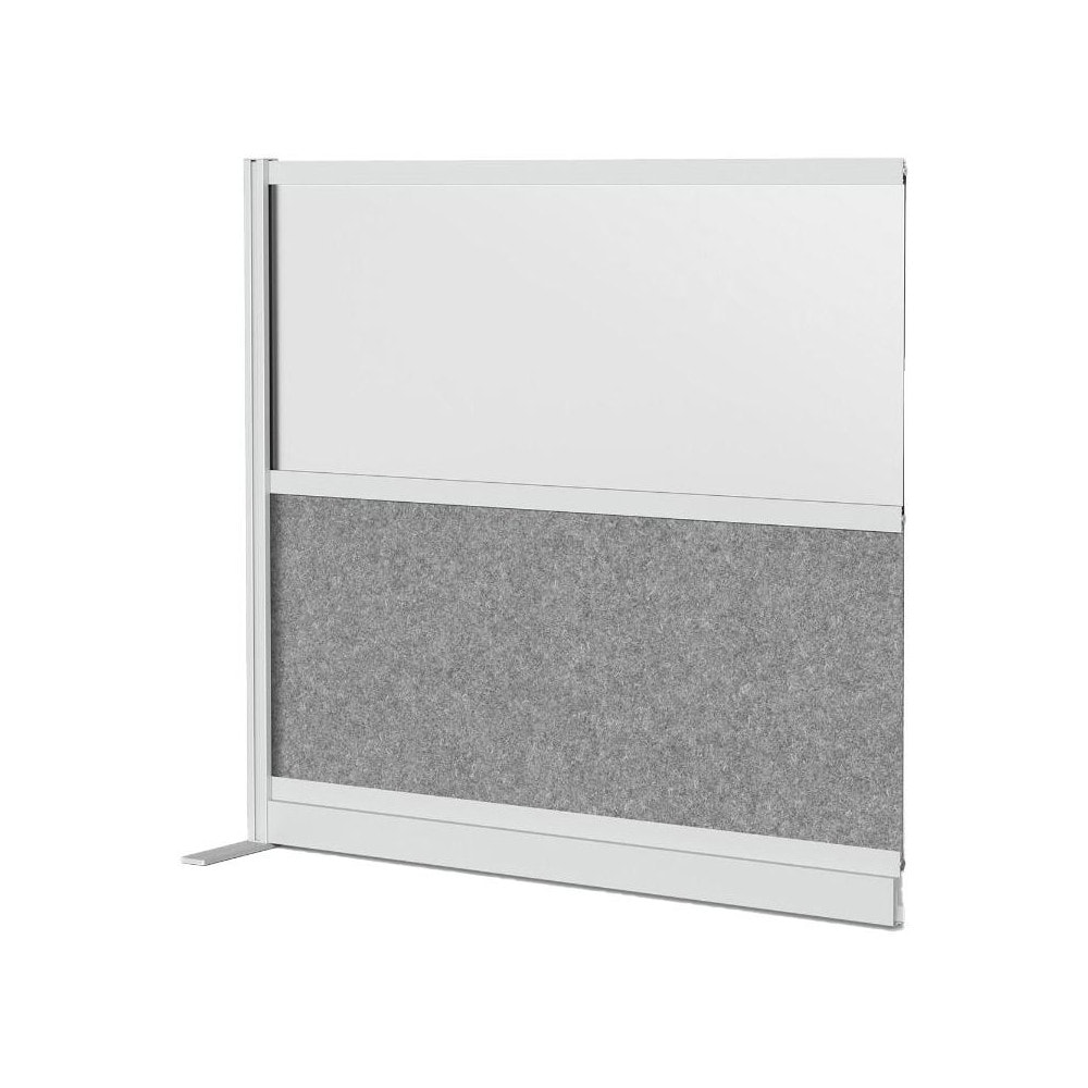 Office Cubicle Partitions, Office Cubicle Partition Type: Modular Wall Room Divider , Color: Gray, Frosted , Material: Aluminum , Mount Type: Freestanding  MPN:MW-5348-XWCGWG