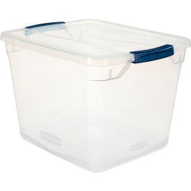 Rubbermaid® Cleverstore™ Clear Latching Storage Tote w/Lid 30 Quart 16-7/8x13-3/8x11-1/2 - Pkg Qty 8 RMCC300014