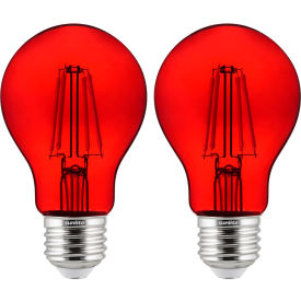 Sunlite® LED A19 Colored Filament Light Bulb E26 Base 4.5W 33 Lumens Red Pack of 2 81082-SU