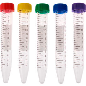 CELLTREAT® 15ml Centrifuge Tube Assorted Color Cap Resealable Bag Sterile 500/Case 230411A