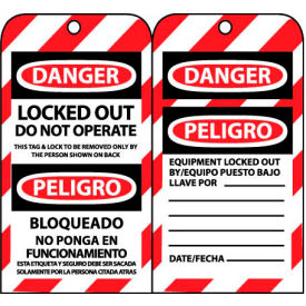 Bilingual Lockout Tags - Locked Out Do Not Operate SPLOTAG16