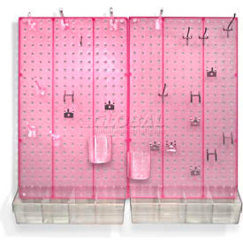 Approved 900945-PNK Pegboard Room Organizer Kit Hardware Included Pink Opaque 1 Piece 945-PNK900