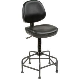 Interion® Vinyl Armless Spider Base Shop Stool Black 124516