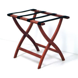 Luggage Rack w/ Convex Legs - Mahogany/Tan LR2-MHTAN