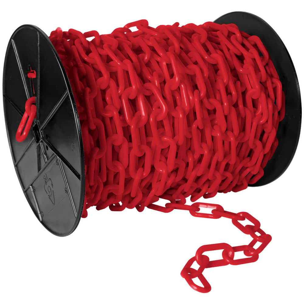 Barrier Rope & Chain, Type: Safety Chain , Snap End Material: Plastic, Polyethylene , Hook Fitting Material: Plastic , Color: Red , Link Type: Straight Link  MPN:50105