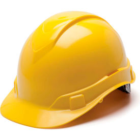 Ridgeline Cap Style Hard Hat Yellow 4-Point Ratchet Suspension - Pkg Qty 16 HP44130