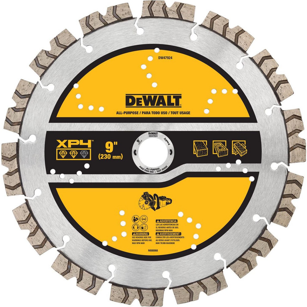 Wet & Dry-Cut Saw Blades, Blade Diameter (Inch): 9 , Blade Material: Diamond , Blade Thickness (Decimal Inch): 0.1000 , Arbor Hole Diameter (Inch): 7/8  MPN:DW47924