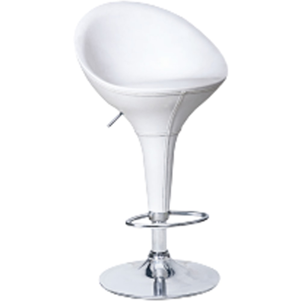 Elama Adjustable Plastic Bar Stools, White/Chrome, Set Of 2 Stools MPN:995116741M