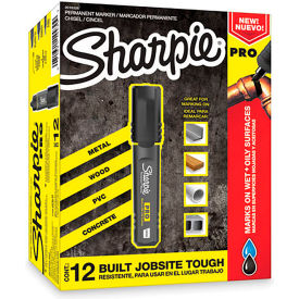 Sharpie® Pro Permanent Marker Chisel Tip Black Ink 12/Box 2018326