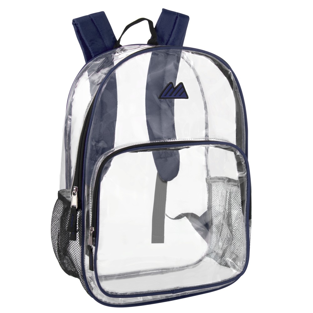 Summit Ridge Heavy-Duty Clear Backpack, Navy Trim (Min Order Qty 5) MPN:2007NVY