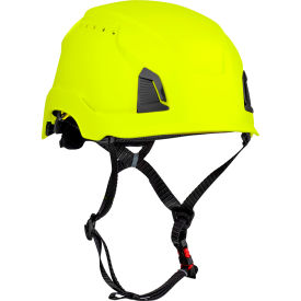 Traverse™ Cap Style Industrial Climbing Helmet Vented HDPE Suspension Hi-Vis Yellow 280-HP1491RVM-44