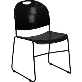 Flash Furniture Ultra-Compact Stack Chair - Black - Hercules Series - Pkg Qty 4 -188-BK-GGRUT