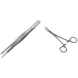 MABIS Stainless Steel Tweezers Thumb Dressing Forceps Serrated Forceps Silver 25-736-000