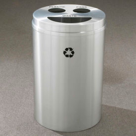 Glaro Recyclepro Recycling & Trash Can 30 Gallon Satin Aluminum -2032SA-SABCT