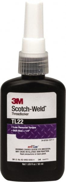 Threadlocker: Purple, Liquid, 50 mL, Bottle MPN:7100039159