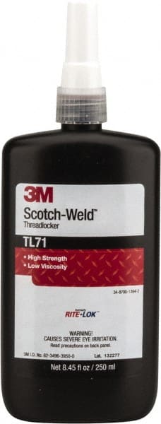 Threadlocker: Red, Liquid, 250 mL, Bottle MPN:7100039230