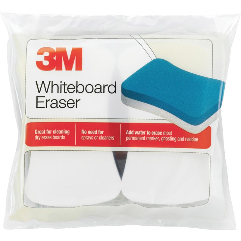 3M Whiteboard Erasers, 3in x 5in, Pack Of 2 Erasers (Min Order Qty 11) MPN:581-WBE