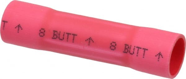 Butt Splice Terminal: Fully Insulated Vinyl, Crimp-On Connection, 8 AWG MPN:7010349254