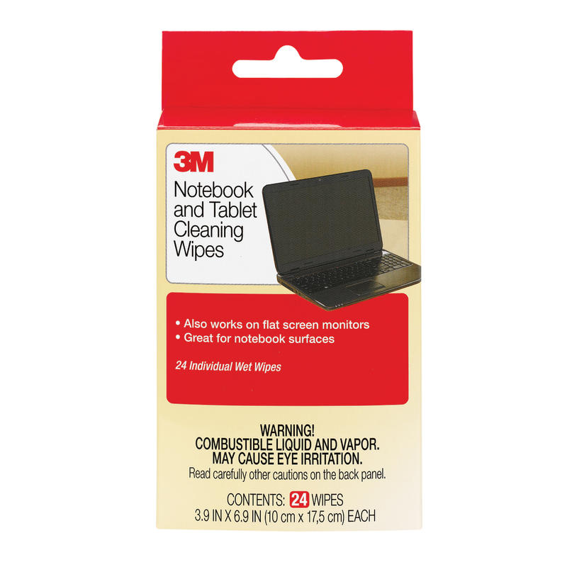 3M Notebook Screen Cleaning Wipes, Pack Of 24 (Min Order Qty 8) MPN:CL630