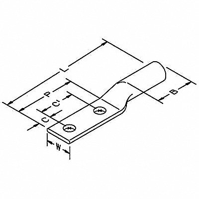 TwoHoleLugCmprsnConn Long100/13 PK10 MPN:31137