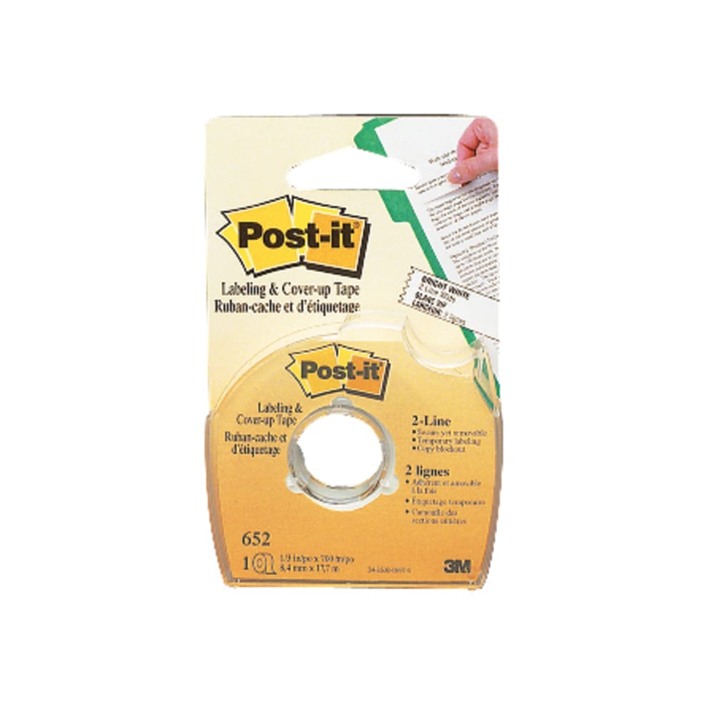 Post-it Notes Cover-Up And Labeling Tape, 2-Line Width, 700in (Min Order Qty 18) MPN:652