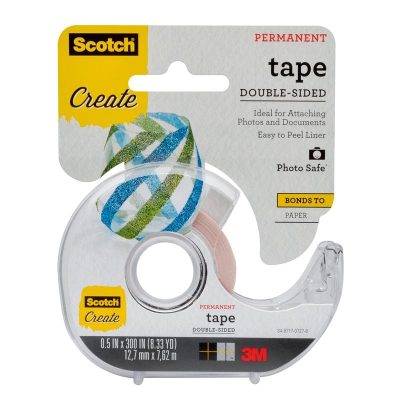 Scotch Permanent Double-Sided Scrapbooking, Photo & Document Tape, 1/2in x 300in, Clear (Min Order Qty 10) MPN:002