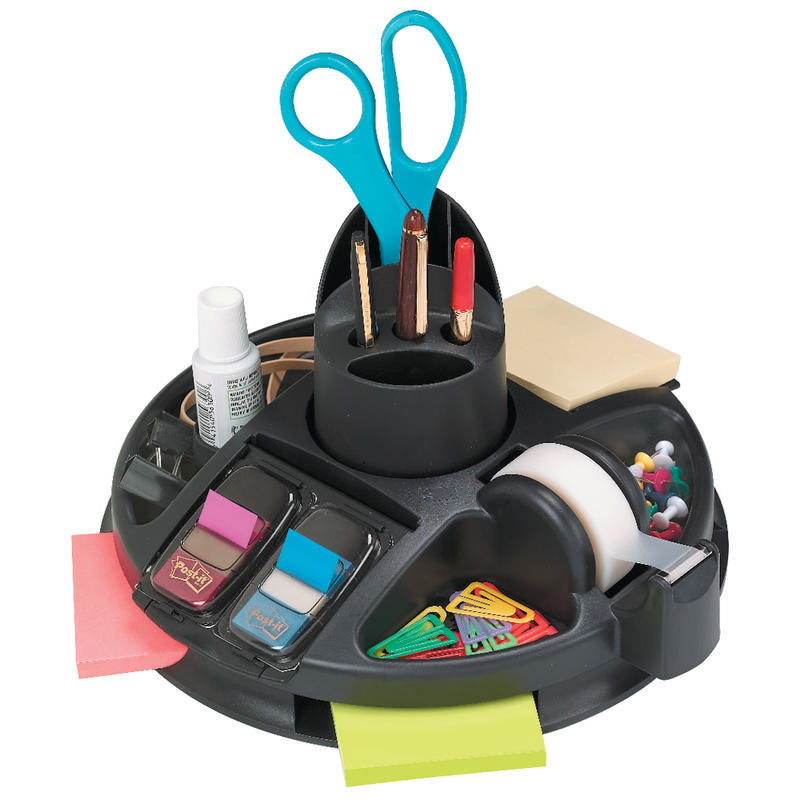 Post-it Rotary Desktop Organizer, Black (Min Order Qty 2) MPN:C-91