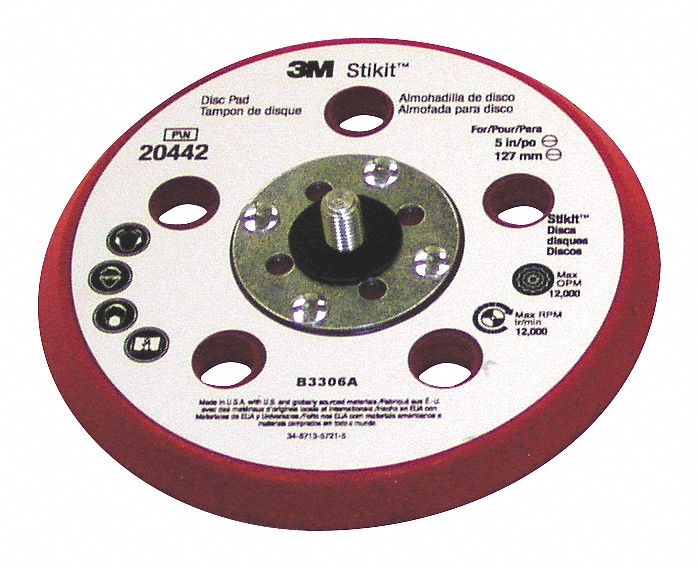 Low Profile PSA Disc Backup Pad 5 in Dia MPN:05655