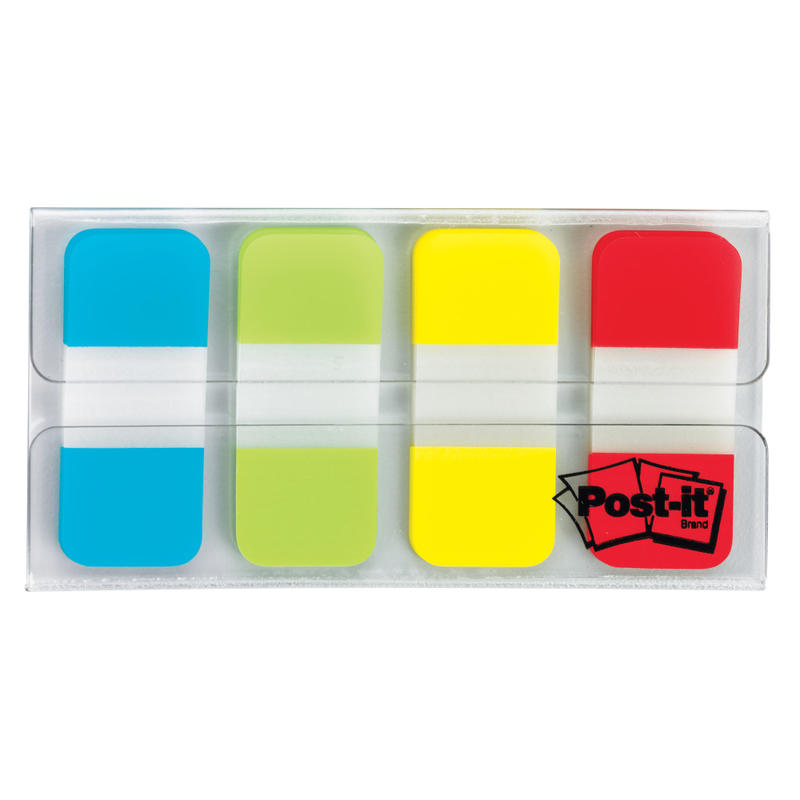 Post-it Tabs, .625 in., 10/Color, 40/Dispenser, Solid, Aqua, Yellow, Pink, Violet (Min Order Qty 15) MPN:676-AYPV