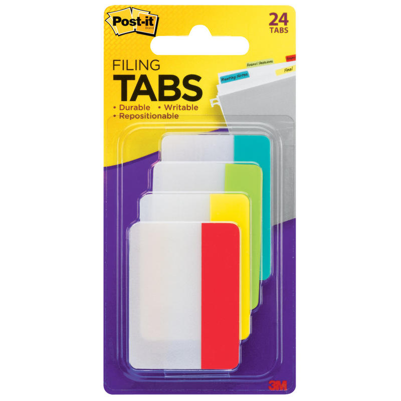 Post-it Tabs, 1.5 in. x 2 in., 1 Pack, 24 Tabs/Pack, Assorted Colors, Back to School Supplies for Students, Tabs for Textbooks and Notebooks (Min Order Qty 19) MPN:686-ALYR