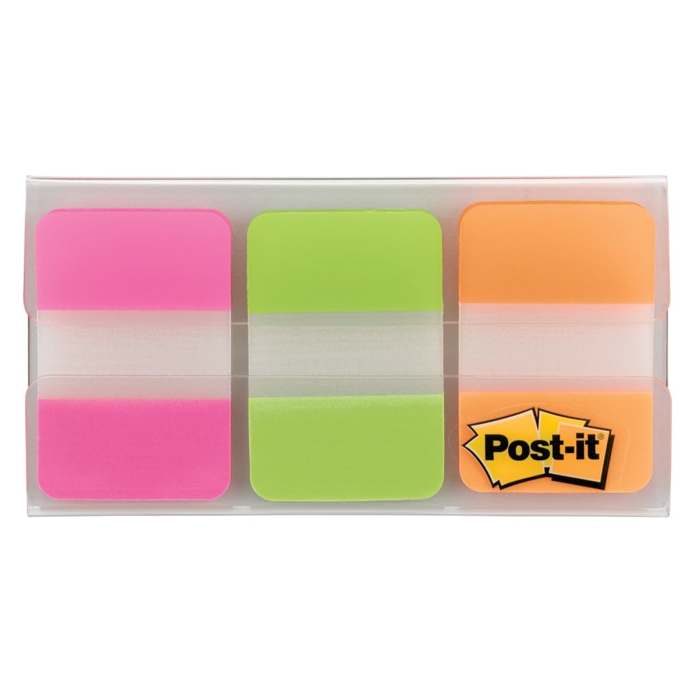 Post-it Notes Durable Filing Tabs, 1in x 1-1/2in, Green/Orange/Pink, 22 Flags Per Pad, Pack Of 3 Pads (Min Order Qty 9) MPN:686-PGO