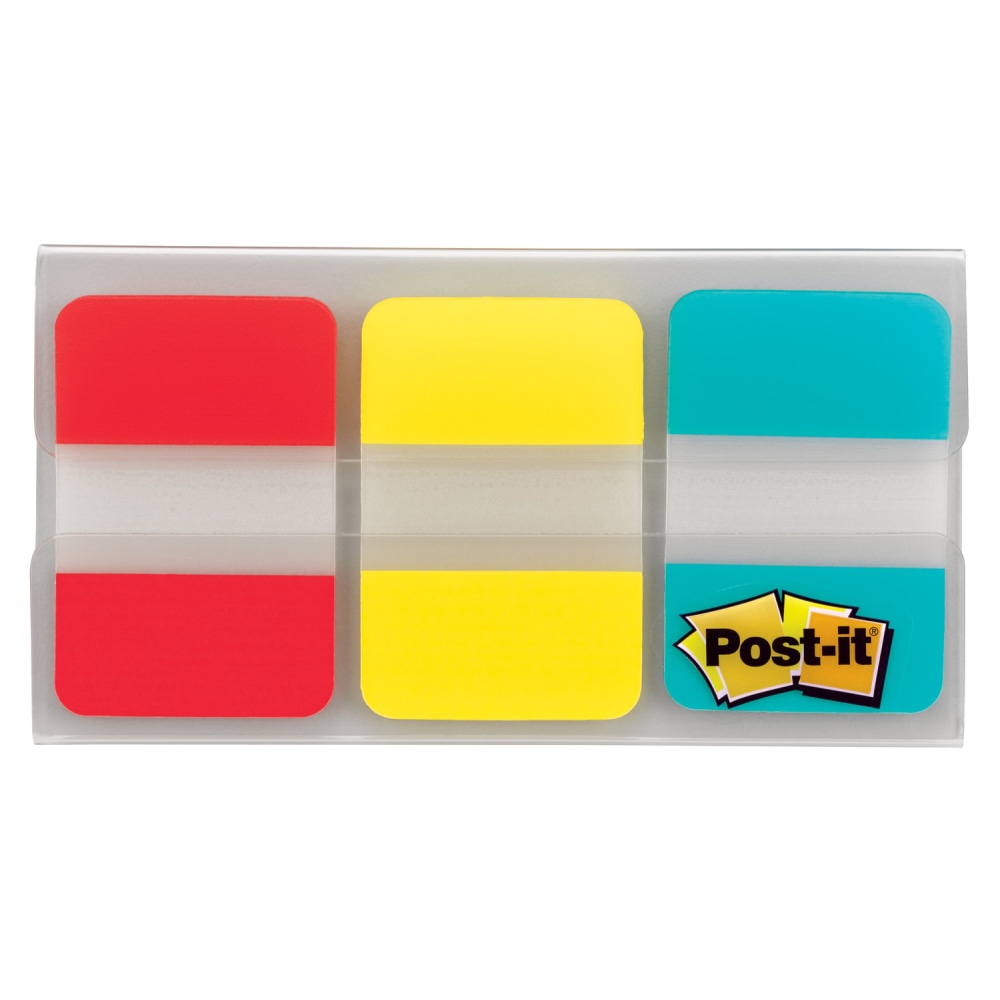 Post-it Notes Durable Filing Tabs, 1in x 1-1/2in, Blue/Red/Yellow, 22 Flags Per Pad, Pack Of 3 Pads (Min Order Qty 10) MPN:686-RYB