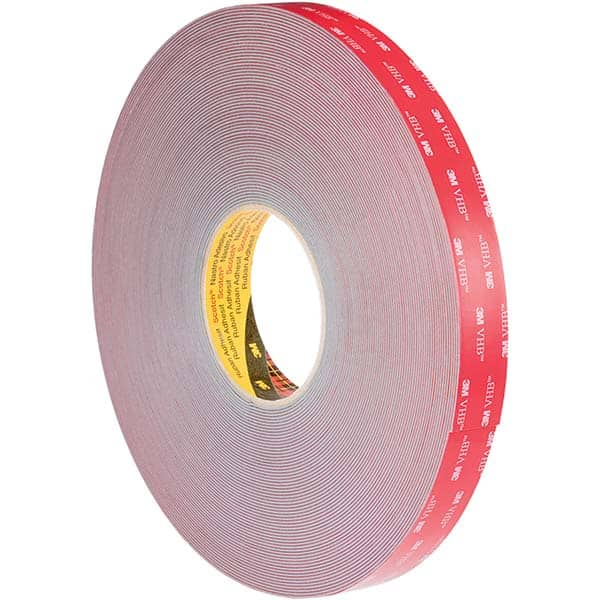 Gray Double-Sided Polyethylene Foam Tape: 1/2