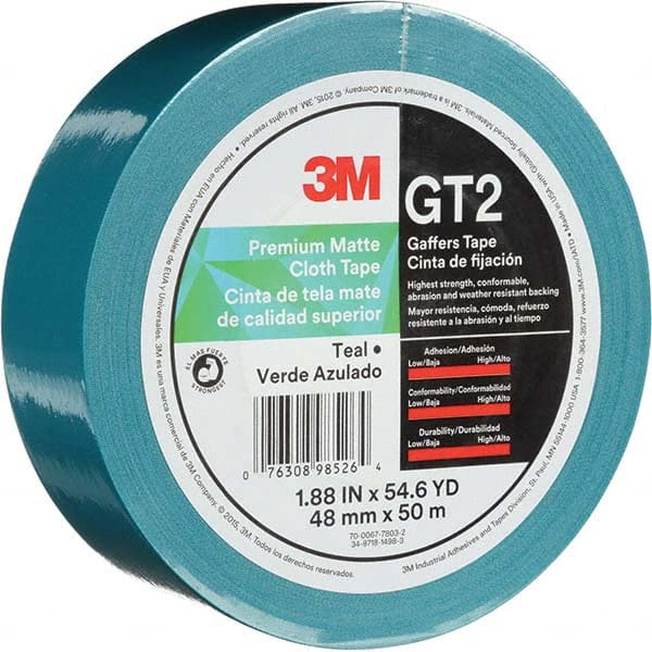 Gaffers Tape: 48 mm Wide, 50 m Long, Teal MPN:7010336135