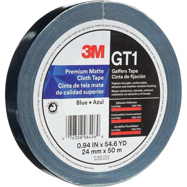 Gaffers Tape: 24 mm Wide, 50 m Long, Blue MPN:7010376454